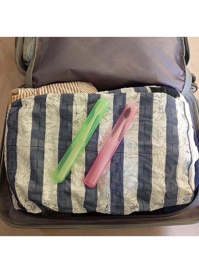 Generic 4 Pack Toothbrush Cases Travel Toothbrush Holder Portable Toothbrush Container Case Plastic Toothbrush Carrier Cover Case for Traveling, Bathroom, School, Home, Camping, Blue,Green,Pink,Beige
