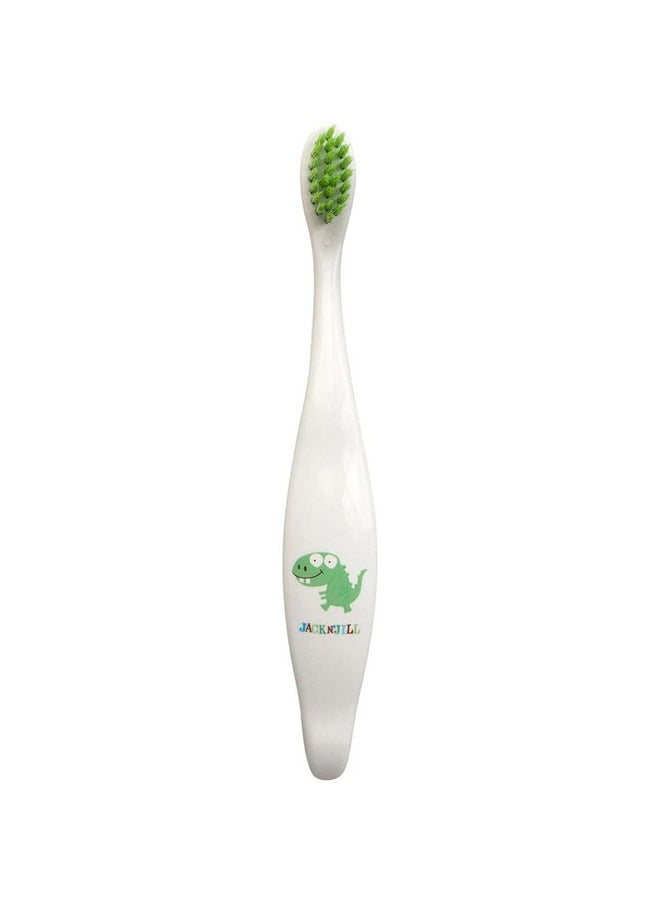 Jack N' Jill Kids Toothbrush - Extra Soft Bristle Toothbrush for Kids, Handle & Packaging Made from Plants (Corn), Ergonomic Handle for Little Hands - Dino Baby, Toddler, & Kids Toothbrush (1 Pack)