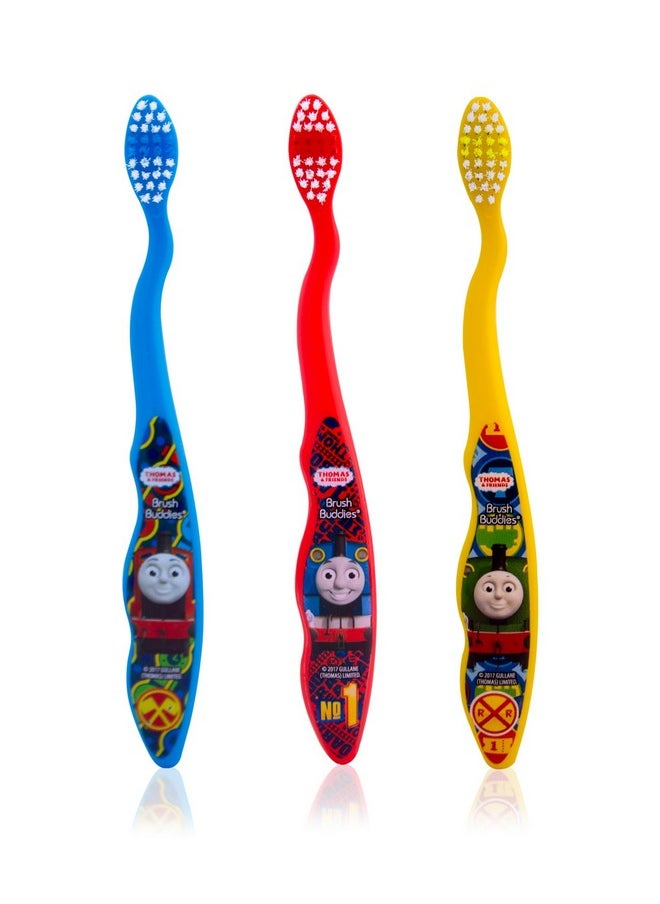 Brush Buddies Thomas & Friends Toothbrush for Kids, Toddler Toothbrushes, Children's Toothbrushes, Soft Bristle Toothbrushes for Kids, 3PK