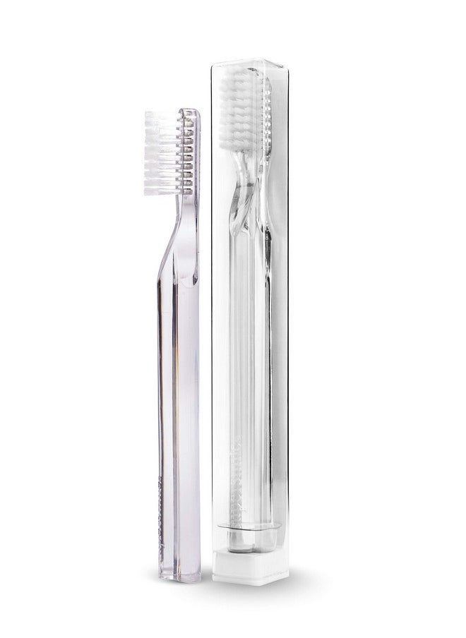 Supersmile New Generation Toothbrush w/ Patented 45° Soft Nylon Bristles - Whitening Tooth Brush w/ Ergonomic Handle Guarantees ADA Recommended Brushing Angle for Adults & Children (Clear),1 Count