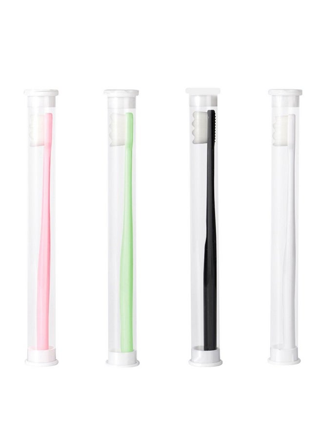 BangBoom 4Pcs Wave Style Extra Soft Toothbrush, Nano Toothbrush for Sensitive Gums Micro-Nano Manual Toothbrush with Soft Floss Bristle for Gum Care Protect Fragile Gums (Black, White, Green, Pink) A