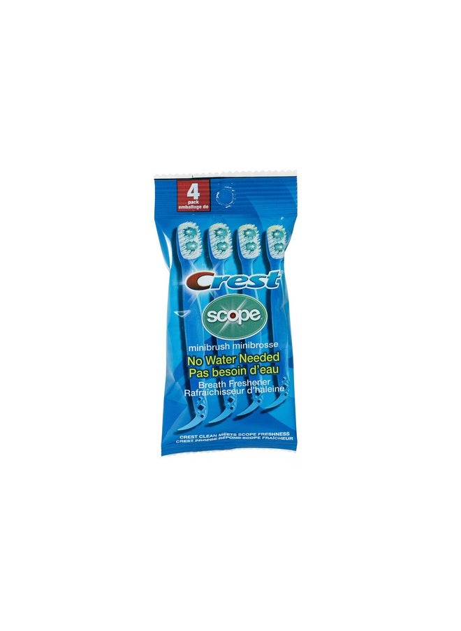 Crest Scope | Mini Brushes-Disposable Toothbrushes with Toothpaste and Pick For Work or Travel (4 count, 6 pack (24 brushes))