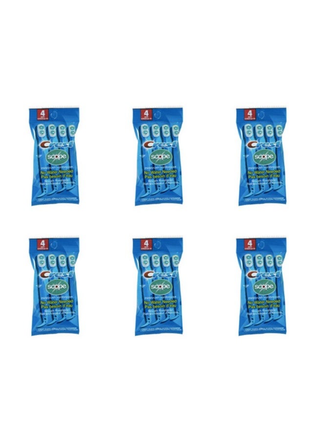 Crest Scope | Mini Brushes-Disposable Toothbrushes with Toothpaste and Pick For Work or Travel (4 count, 6 pack (24 brushes))