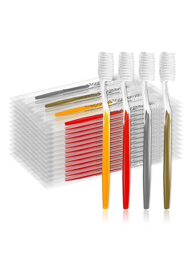 HQSLsund 500pcs Prepasted Disposable Toothbrushes Bulk Individually Wrapped Pre Pasted Soft Bristle Tooth Brush Set Travel Toothbrushes for Homeless Gift Hotel Camping Travel
