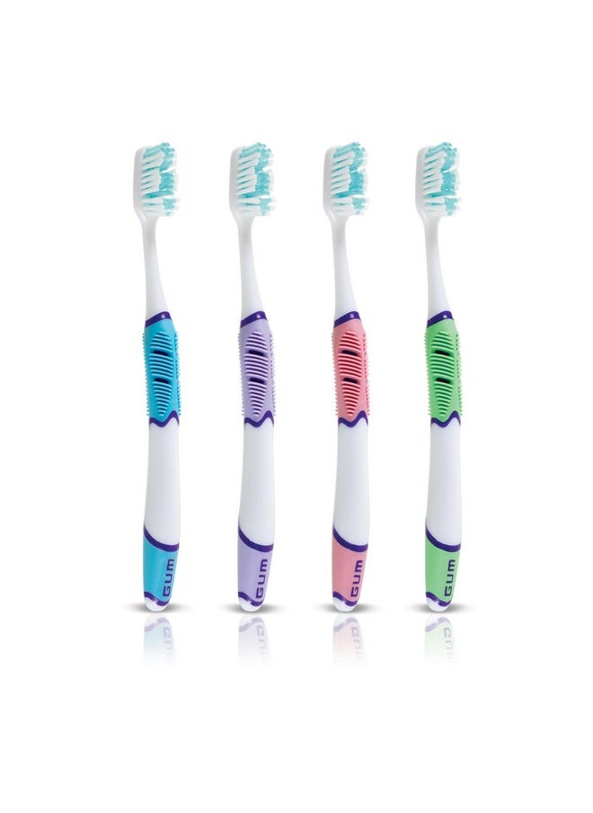 GUM Technique Sensitive Care Toothbrush with Quad-Grip Handle, Full Head & Ultra Soft Dome Trim Bristles for Plaque Removal That’s Gentle on Gums, 2ct