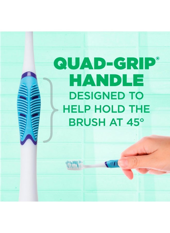 GUM Technique Sensitive Care Toothbrush with Quad-Grip Handle, Full Head & Ultra Soft Dome Trim Bristles for Plaque Removal That’s Gentle on Gums, 2ct