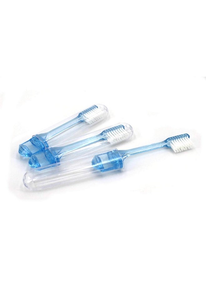 FRESHMINT 100 Pack 2-Piece Travel Toothbrush, Individually Wrapped in Poly Bag to Avoid tampering, Collapsible Toothbrush, Easy to Grip, Soft Nylon Bristles