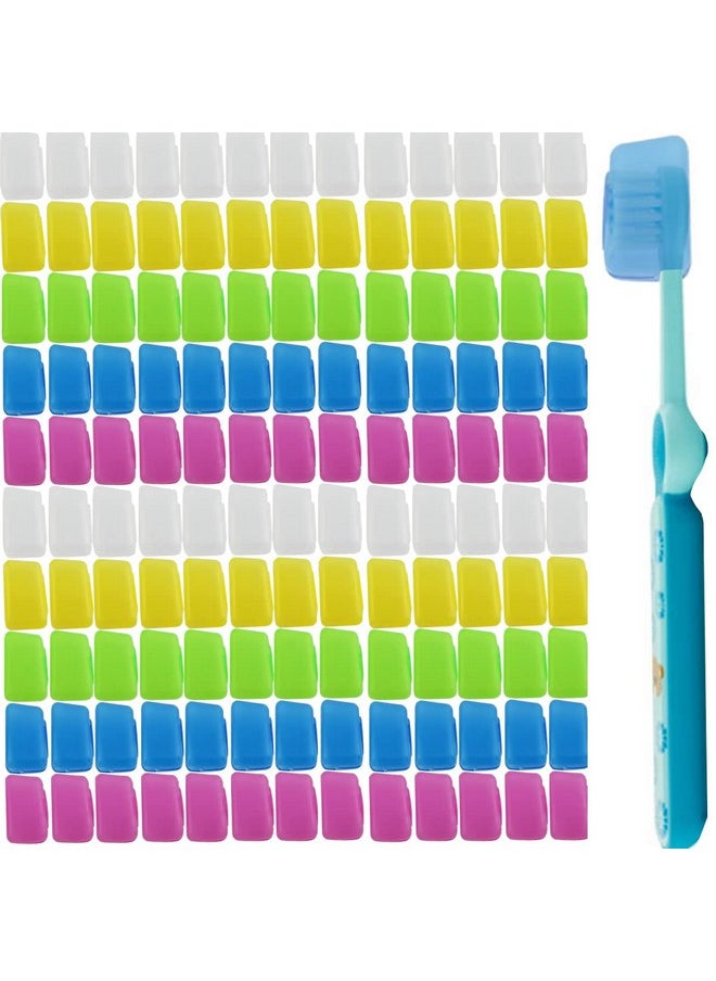 TIHOOD 100PCS Travel Toothbrush Head Covers, Portable Toothbrush Pod Caps Case Protector for Home and Outdoor