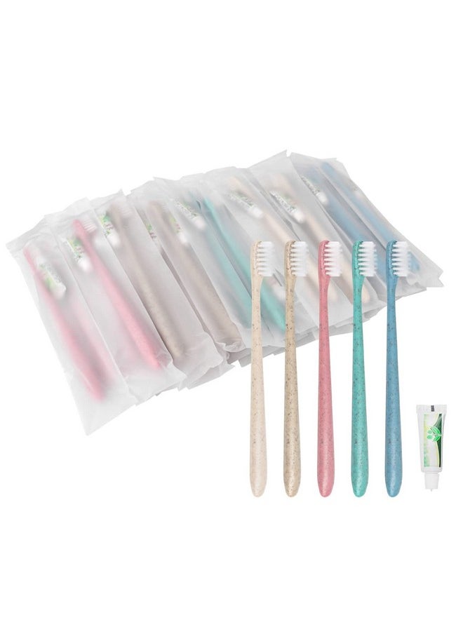 Disposable Toothbrush, Delicate Toothbrushes Bulk, Toothbrush in Bulk, Individually Packaged, Bulk Toothbrush and Toothpaste Sets Are Suitable for Use at Hotel, Home, Travel, Camping(100 Pieces)