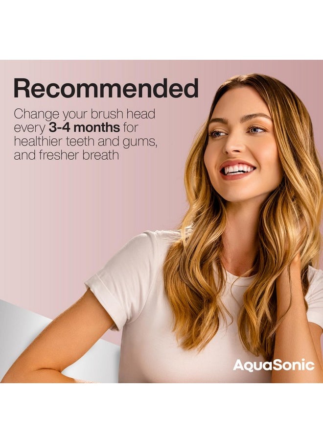 AquaSonic Icon Replacement Brush Heads | Compatible with AquaSonic Icon Toothbrush | 2 Brush Heads | for Normal & Sensitive Teeth (Blush)