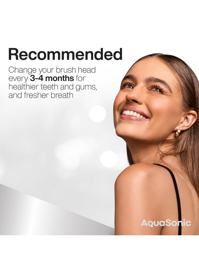 AquaSonic 2-Pack Activated Charcoal Brush Heads - Ultra Whitening Brush Heads - 2X Whitening & Stain Remover - for Black Series, Black Series Pro, Vibe Series, Duo Pro Series (White)