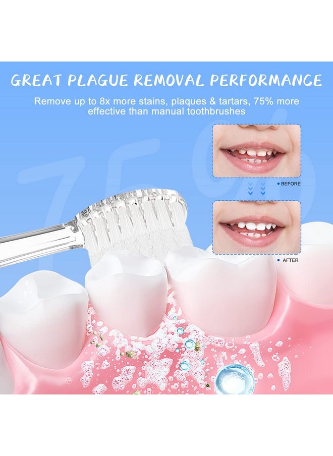 TEETECK 5 Pack Kids Toothbrush Replacement Heads Compatible with SEAGO- 513/977/EK6,Compatible with Brush-Baby WildOnes/KIDZSONIC（Not BabySonic Series）,Compatible with Dada-Tech-BB1/977/K6