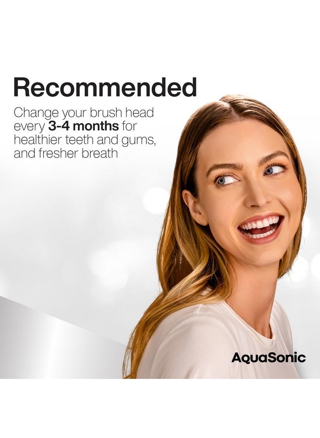 AquaSonic Proflex Replacement Brush Heads | for Whiter Teeth & Gum Care | Compatible with Many AquaSonic Toothbrush Handles (8 Pack Black)