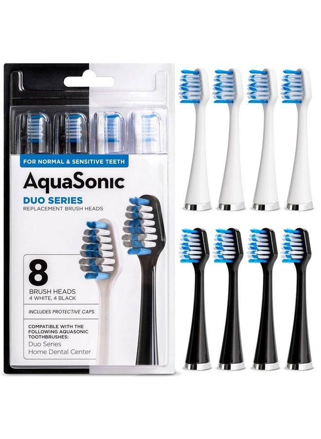 AquaSonic Duo Series Replacement Brush Heads | for Normal & Sensitive Teeth | Compatible with Duo Series & Home Dental Center Toothbrush Handles | NOT Compatible with Duo Series Pro
