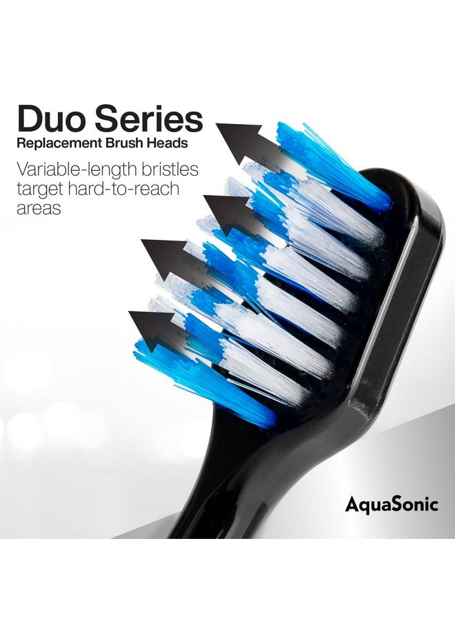 AquaSonic Duo Series Replacement Brush Heads | for Normal & Sensitive Teeth | Compatible with Duo Series & Home Dental Center Toothbrush Handles | NOT Compatible with Duo Series Pro