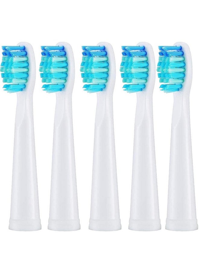 5pc Toothbrush Heads Compatible with Fairywill D7/D8/FW507/508, 551/917/959/D1/D3 (White)