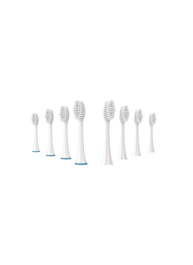 Pursonic Standard Replacement Brush Heads for Dazzlepro Elements Toothbrush & AquaSonic Black, AquaSonic Vibe, AquaSonic Duo pro, AquaSonic Black Series pro (8 Pack)