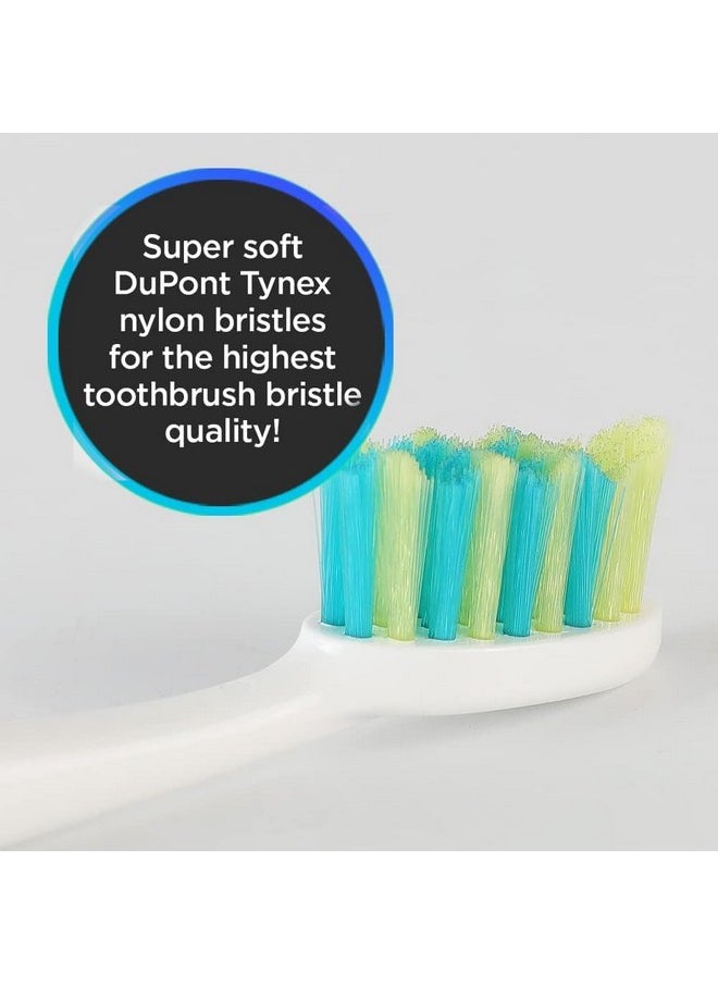 Voom Sonic Pro 7 Series Replacement Brush Heads Advanced Bristle Technology Soft Dupont Nylon Bristles Oral Care - White - Pack of 4