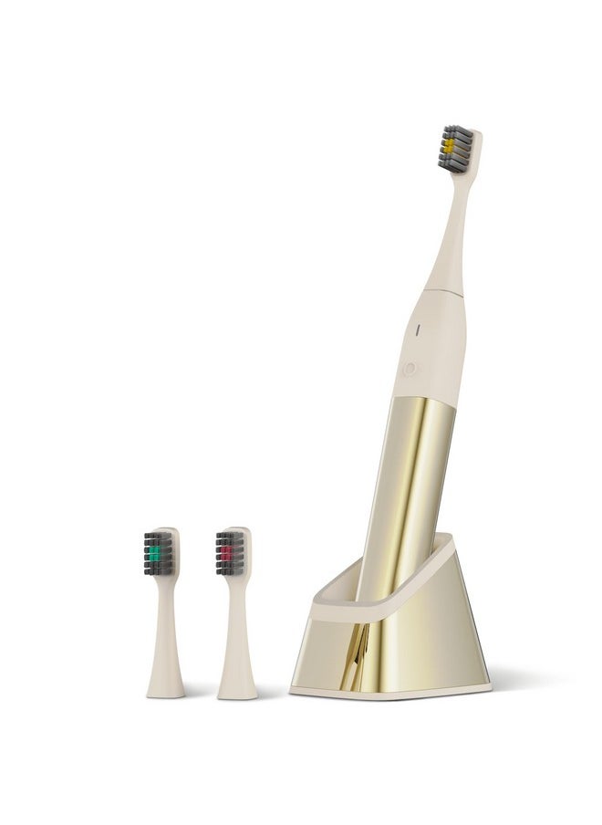 Allegro Luxury Premium Polished Metal Sonic Toothbrush M1,Ivory Gold