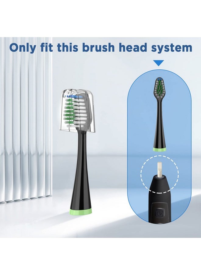 Replacement Toothbrush Heads for Waterpik Complete Care 5.0/9.0 (CC-01/WP-862), with Covers, 5 Count, Black
