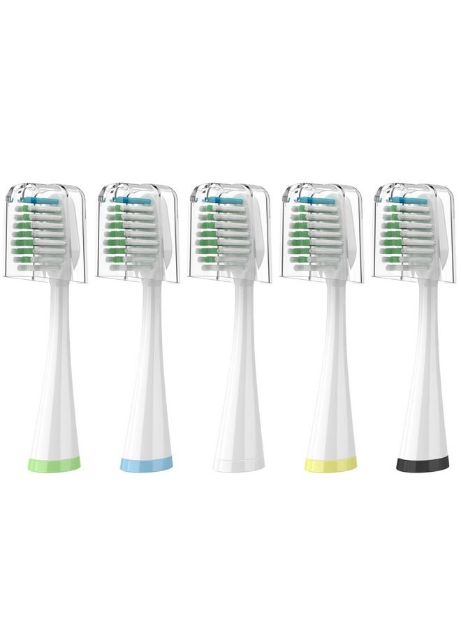 Replacement Toothbrush Heads for Waterpik Complete Care 5.0/9.0 (CC-01/WP-861), with Covers, 5 Count, White