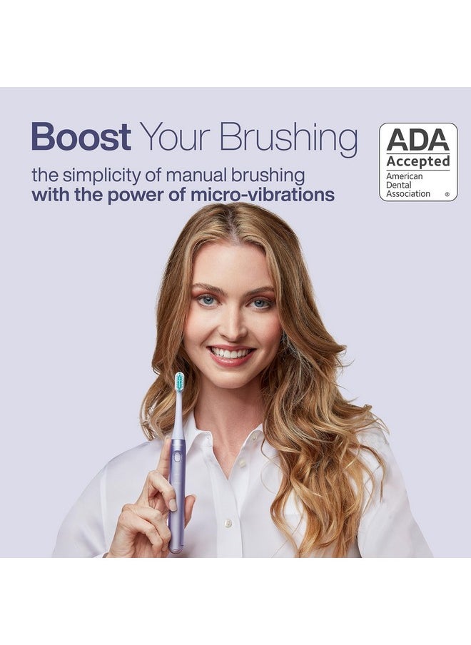 Aquasonic Icon ADA-Accepted Rechargeable Toothbrush | Magnetic Holder & Slim Travel Case | 2 Brushing Modes & Smart Timers | Gentle Micro-Vibrations (Lilac)