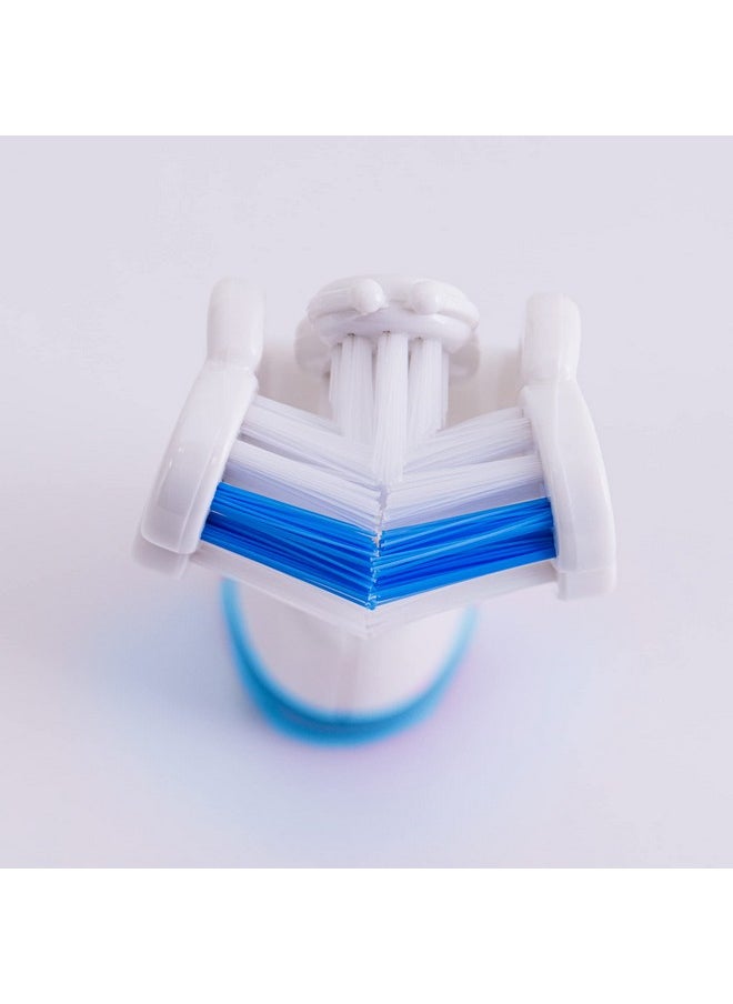 Triple Bristle Replacement Brush Head Refills | Innovative 3 Sided Head Design | Compatible with Triple Bristle Brand Sonic Toothbrush | Color Changing Indicator Bristles | 4 Pack (2 Pink + 2 Blue)