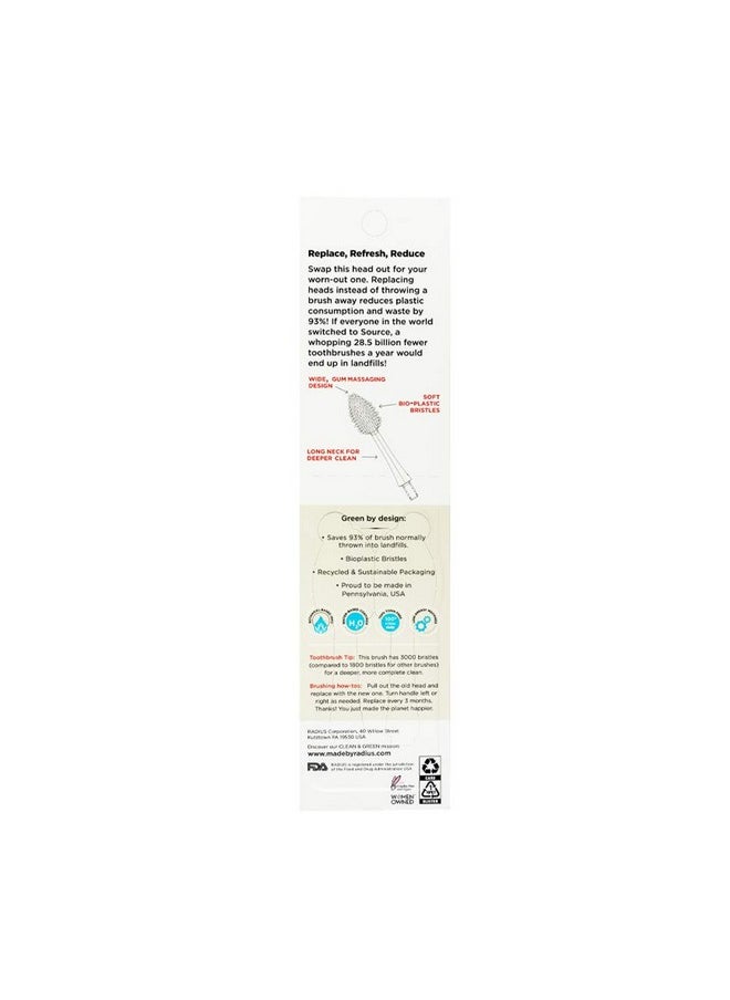 Radius Replacement Heads, Soft, 2 Count (Pack of 3)