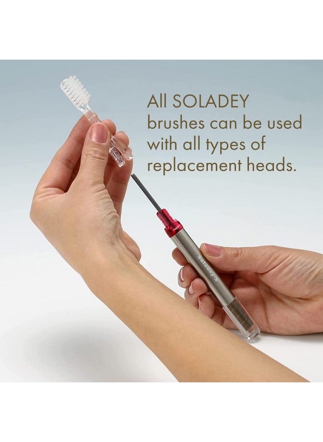 Soladey Ionic Toothbrush Replacement Brush Heads Refill, 4 Count -3 Row Honeycomb Point Bristle, Binchotan Charcoal and Silver Ions