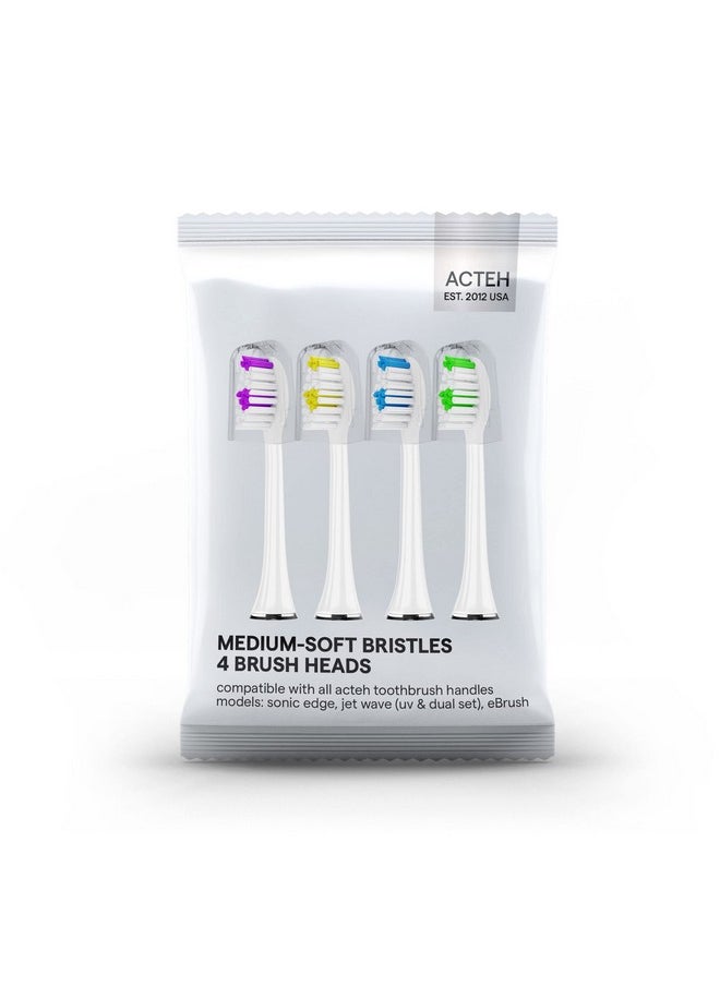 Acteh Toothbrush Heads for Sonic Edge, JetWave, JetUV and eBrush Toothbrush Models