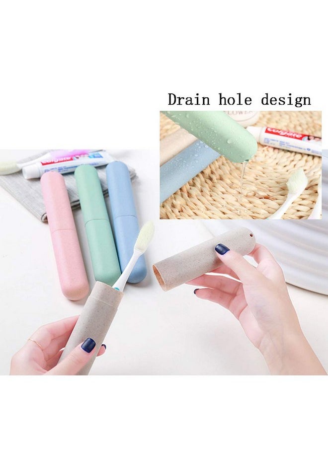 NEXCURIO Plastic 4 Pack Travel Toothbrush Case, Nexcurio Portable Breathable Toothbrush Holder For Travel/Camping/School/Home, Green