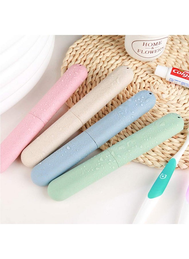 NEXCURIO Plastic 4 Pack Travel Toothbrush Case, Nexcurio Portable Breathable Toothbrush Holder For Travel/Camping/School/Home, Green
