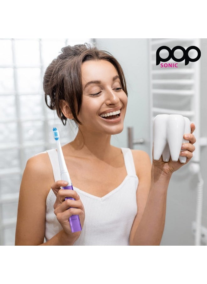 Pop Sonic USB Charge Anywhere Toothbrush(Purple) | Rechargeable Toothbrush w/Up to 40,000 Brush Strokes/Minute-Long-Lasting Dupont Nylon Bristles -Teens & Adult Toothbrush with Quadrant Pacer & Timer