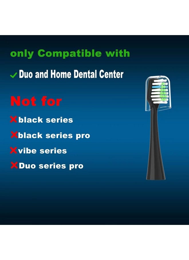 Everystep Replacement Toothbrush Heads 10 Pack Only for AquaSonic Duo and for Home Dental Center,5 Black+5 White，Not for AquaSonic Other Series
