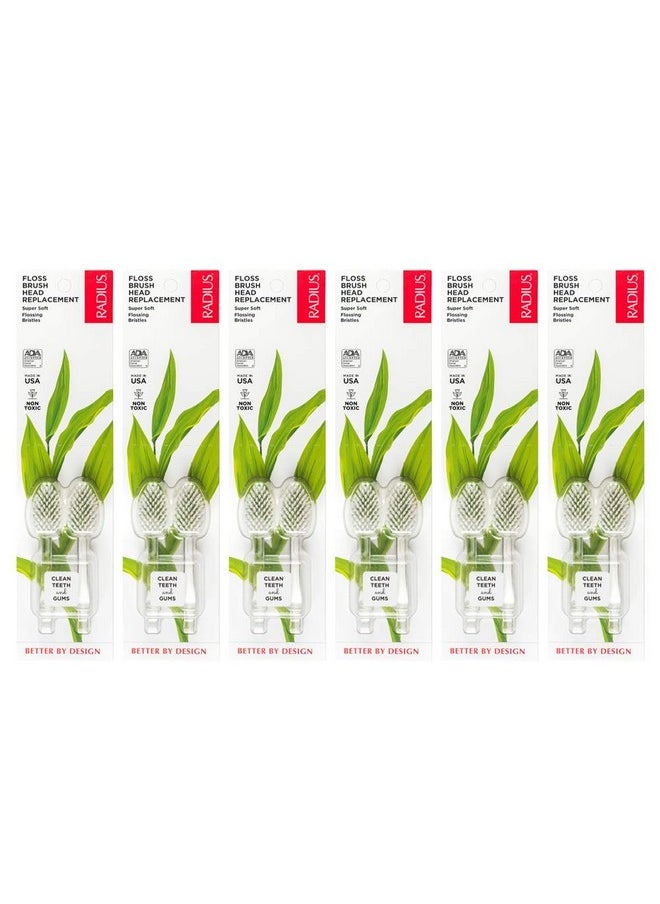 RADIUS Toothbrush Replacement Brush Heads 2-Count Improve Gum Health & Reduce Gum Issues - Super Soft - Pack of 6