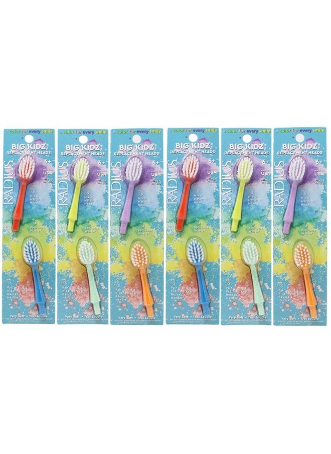 RADIUS Big Kidz Forever Brush Replacement Heads for Children, 6 Years and Up, BPA Free ADA Accepted for Growing Teeth and Gums, 2 Heads - Extra Soft
