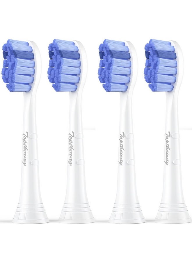 Toptheway Extra Soft Replacement Toothbrush Heads Compatible with Philips Sonicare Optimal Gum Care for Sensitive Teeth G2 C2 C1 4100 Snap-on, 4 Pack