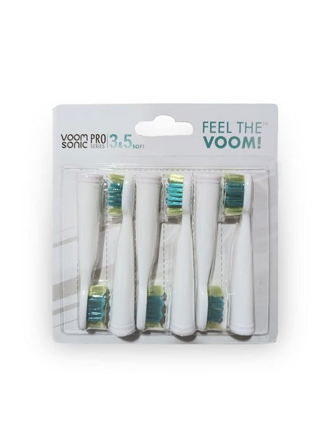 Voom Sonic - Pro 3/Pro 5 Replacement Heads | Pack of 6 Replacement Brushes | Advanced Bristle Technology| Soft DuPont Nylon Bristles | Oral Care