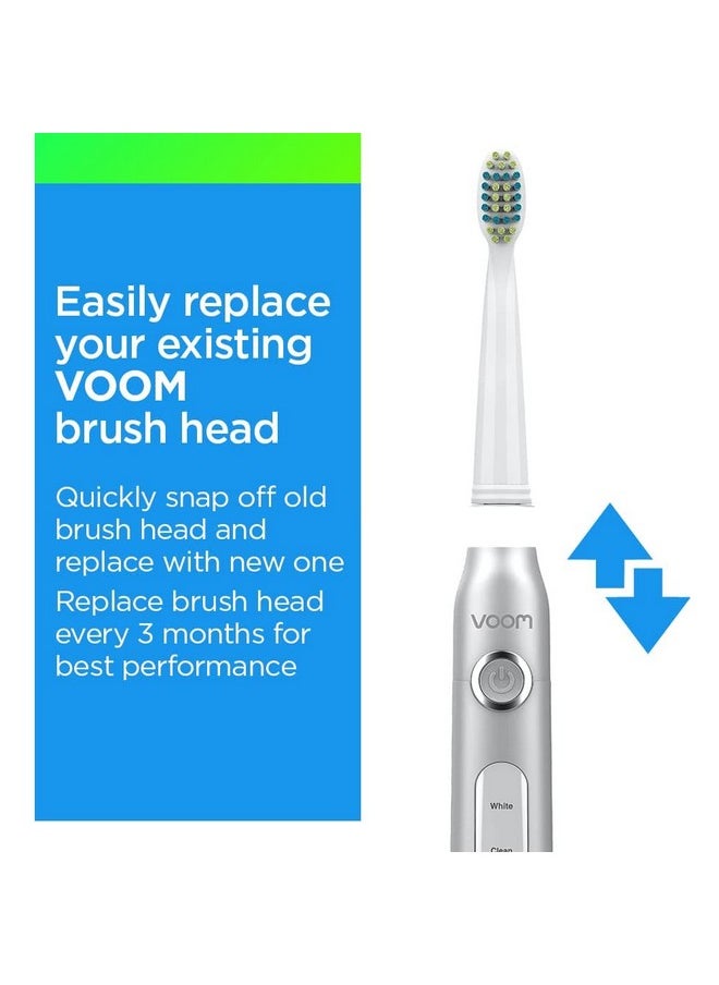 Voom Sonic - Pro 3/Pro 5 Replacement Heads | Pack of 6 Replacement Brushes | Advanced Bristle Technology| Soft DuPont Nylon Bristles | Oral Care