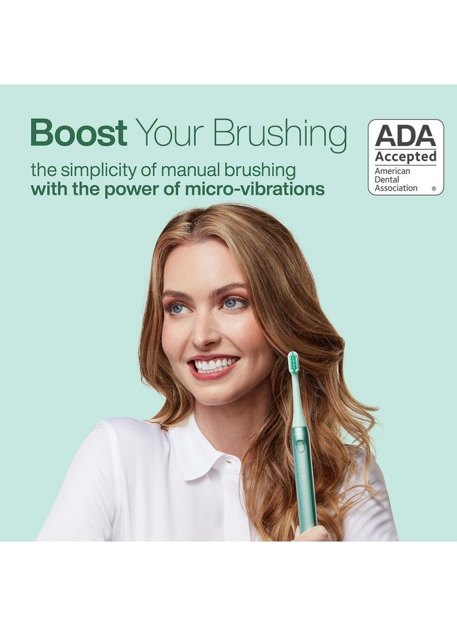 Aquasonic Icon ADA-Accepted Rechargeable Toothbrush | Magnetic Holder & Slim Travel Case | 2 Brushing Modes & Smart Timers | Gentle Micro-Vibrations (Mint)