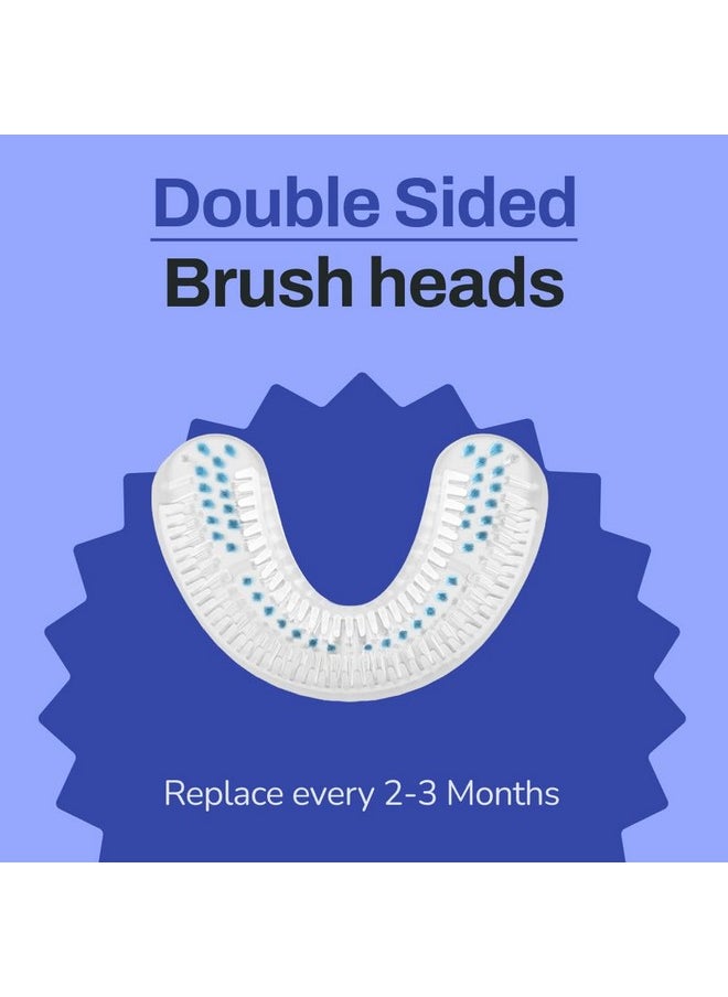 autobrush Double Sided U Shaped Nylon Brush Head Replacements - Adults and Kids Sizes (Kids, Ages 6-8)