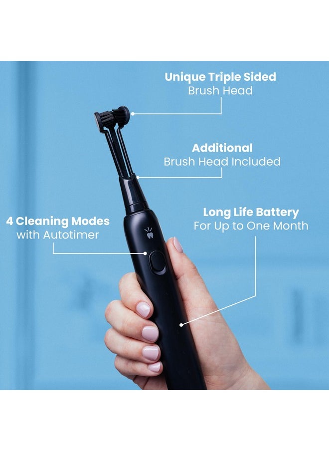 Triple Bristle Max Sonic | 3 Sided Toothbrush w/ 4 Modes | Dentist Created & Approved Triple Sided Toothbrush | Soft Charcoal Infused Nylon Bristles | Rechargeable & Waterproof Triple Head Toothbrush