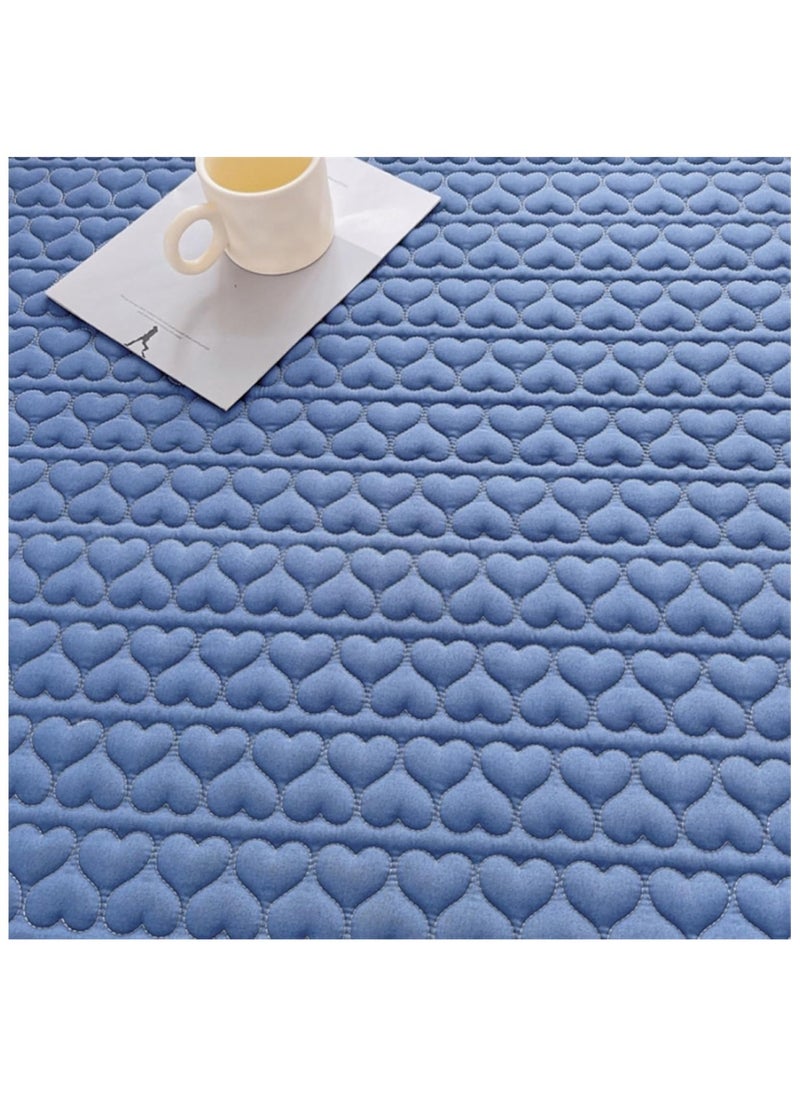 Waterproof Fitted Bedding Topper Set King Size 180x200 cm, Blue, Includes 2 Pillowcases