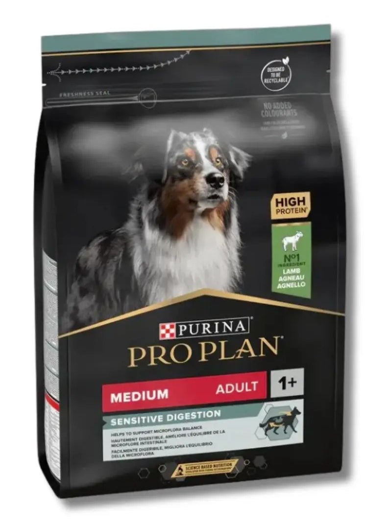 PURINA PRO PLAN DOG MEDIUM ADULT SENSITIVE DIGESTION RICH IN LAMB DRY FOOD 3kg