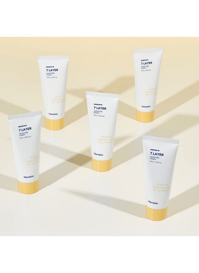 Hanskin 7 Layer Ceramide Cream, Lasts for 48 Hours, 2.4 fl. oz, 70ml, Moisturizes Dry Skin, Moisturizer, For All Type, Sensitive Skin, Redness, Boosting Calming Cream