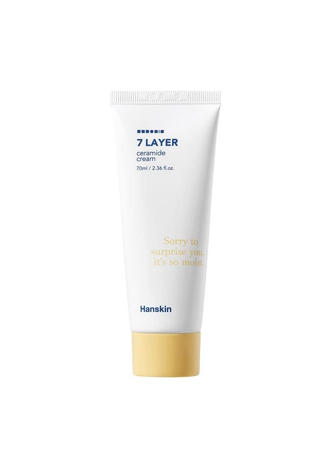 Hanskin 7 Layer Ceramide Cream, Lasts for 48 Hours, 2.4 fl. oz, 70ml, Moisturizes Dry Skin, Moisturizer, For All Type, Sensitive Skin, Redness, Boosting Calming Cream