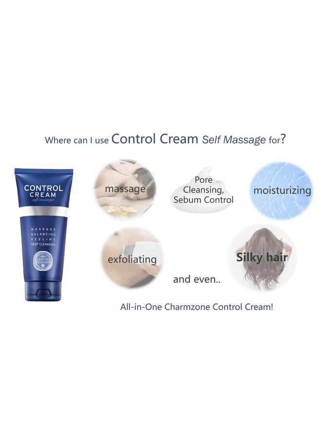 CHARMZONE Self Massage Control Cream - Korean Skincare Moisturizing Exfoliating Face & Body Scrub, Sebum Control, Pore Cleansing, Deep Hydration & Smooth Skin (5.07 fl. oz / 150 ml)