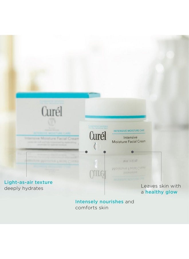 Curel Japanese Skin Care Intensive Face Moisturizer Cream, Face Lotion for Dry to Very Dry Sensitive Skin, For Women and Men, Anti-Aging Fragrance-Free Anti-Wrinkle, 1.4 oz