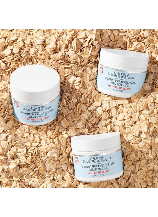 First Aid Beauty - Ultra Repair Oil-Control Moisturizer, Weightless Hydrating Mattifying Cream, Helps Minimize Pores for All Day Shine-Free Skin, Alcohol & Oil Free, Safe for Sensitive Skin, 1.7 oz
