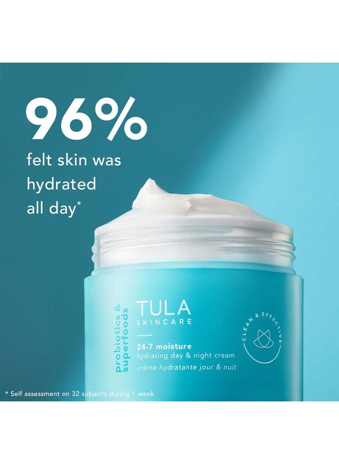 TULA Skin Care 24-7 Moisture Hydrating Day and Night Cream - Travel-Size, Ultra Nourishing Moisturizer for Face, Soothes Skin, Maintain Skin Balance & Improve Skin Smoothness, 0.5 oz.